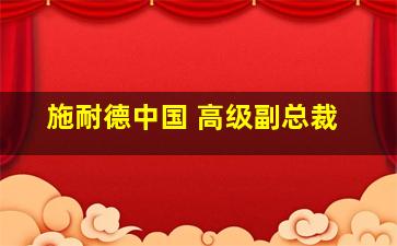 施耐德中国 高级副总裁